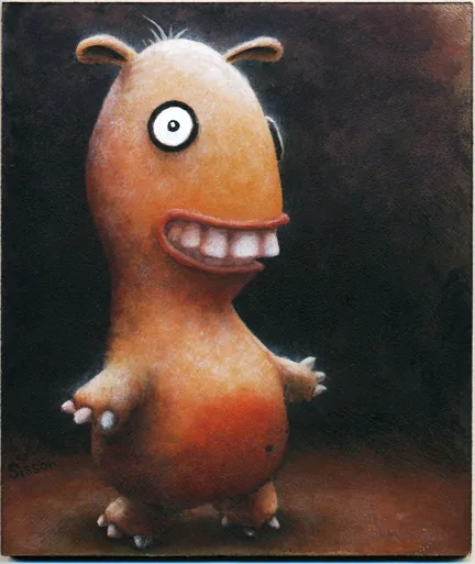 Captain Bob, a portrait of an orange one-eyed creature.