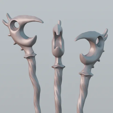 Three close views of the unplated digital Dragon Pick head.